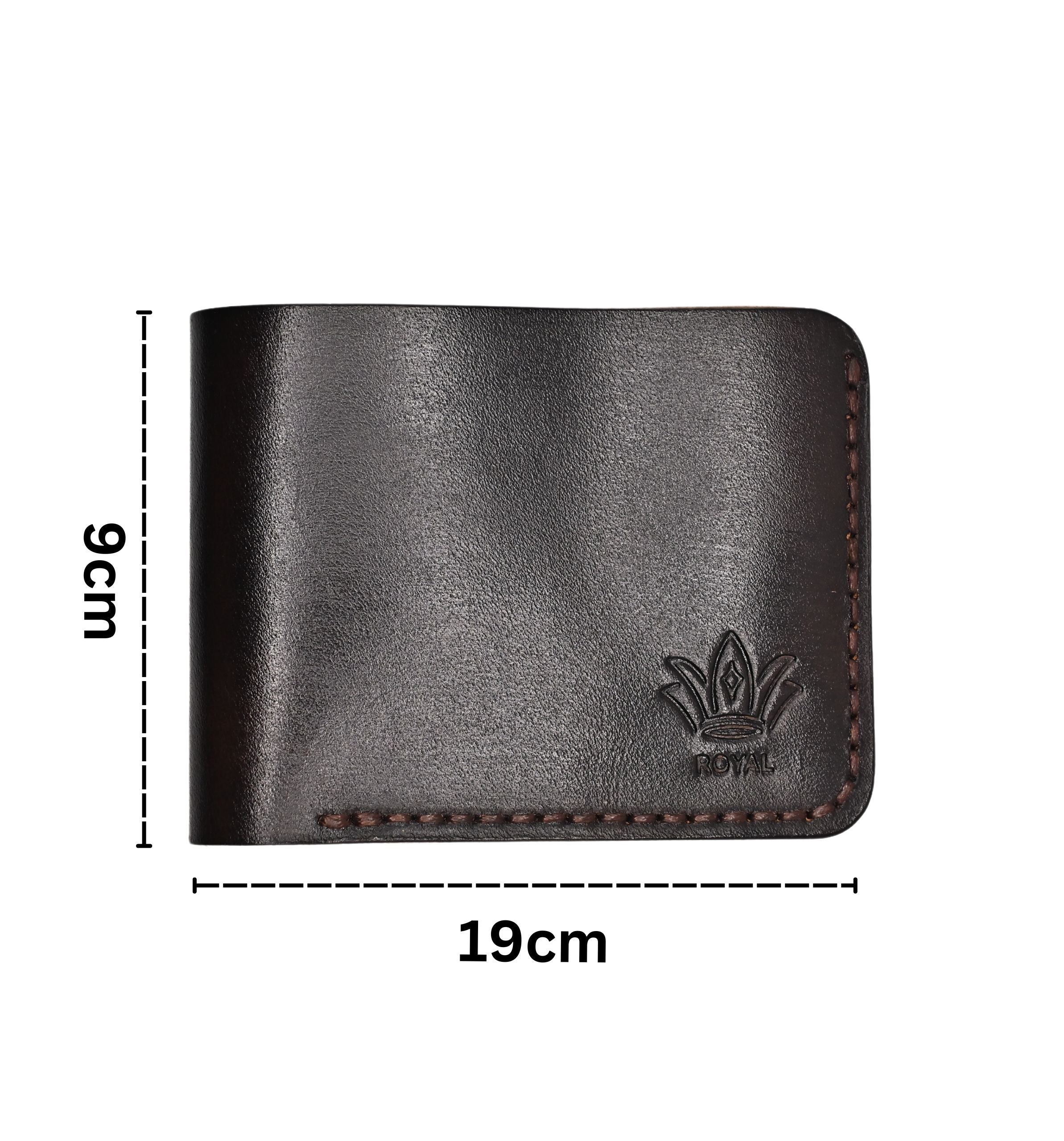 Royal Leather brown wallet three pocket