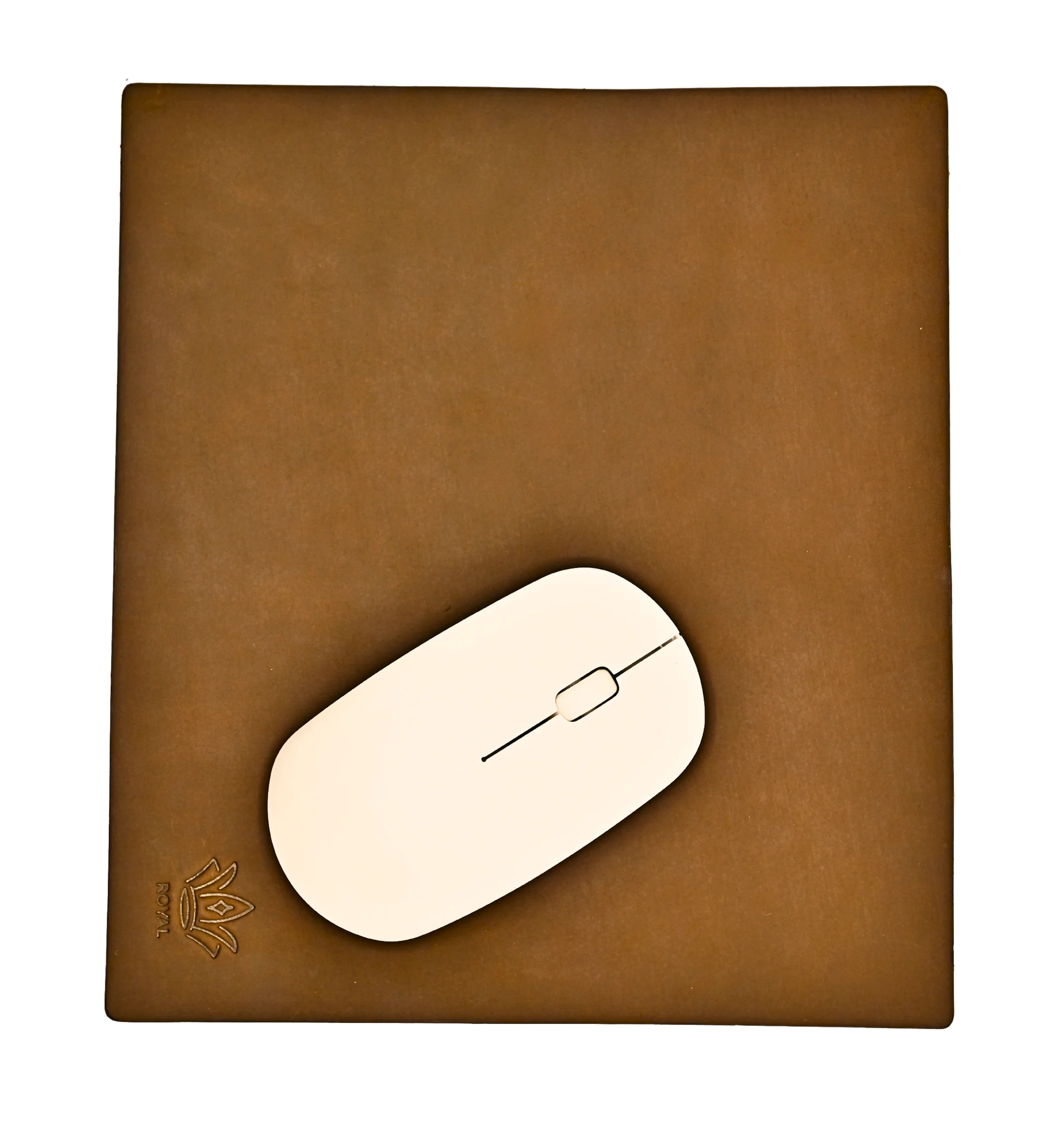 ROYAL Leather Mouse Pad – Dark Brown Desk Mat for Office and Gaming