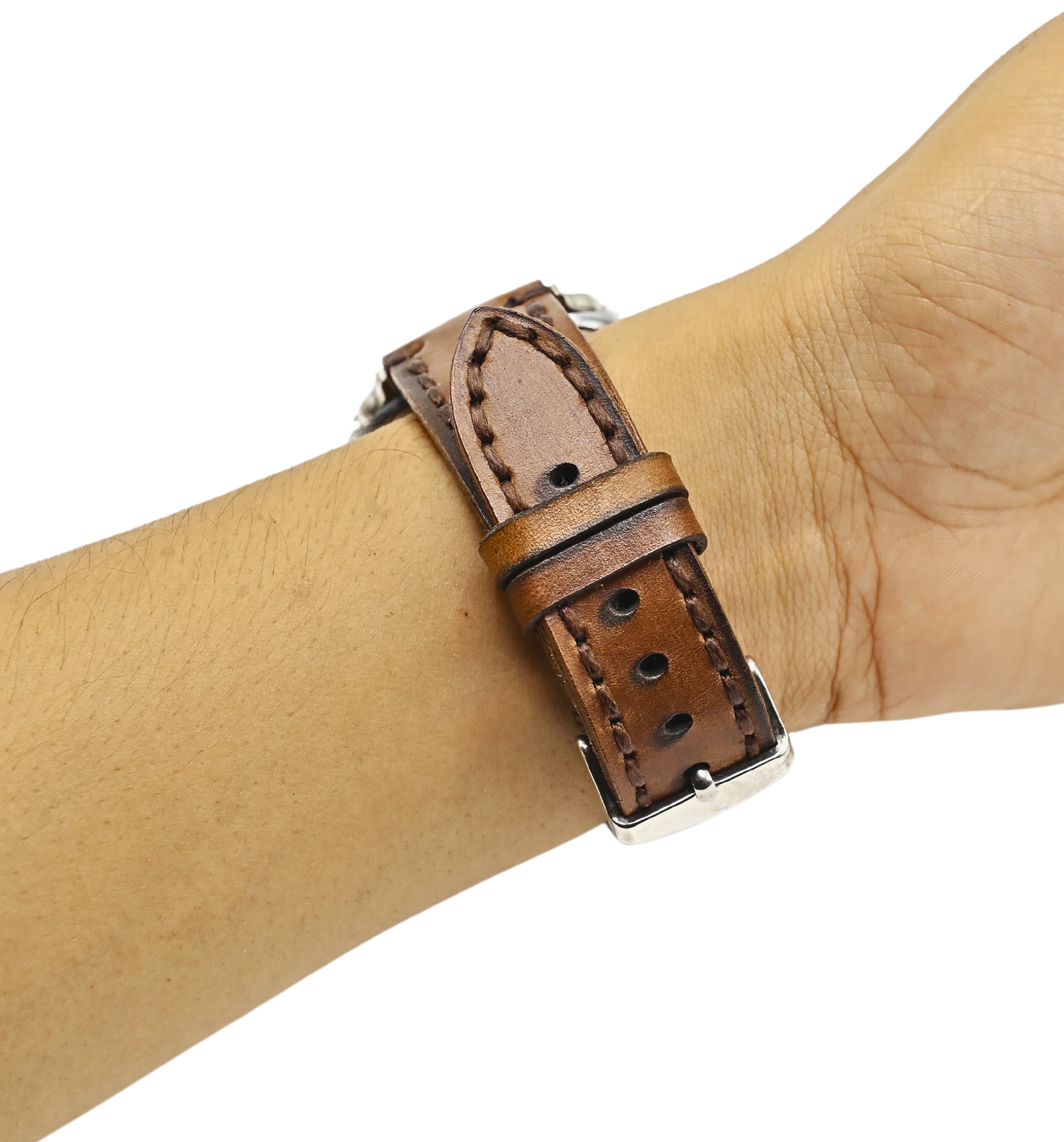 Royal Leather Watch Straps Tan Double stitched