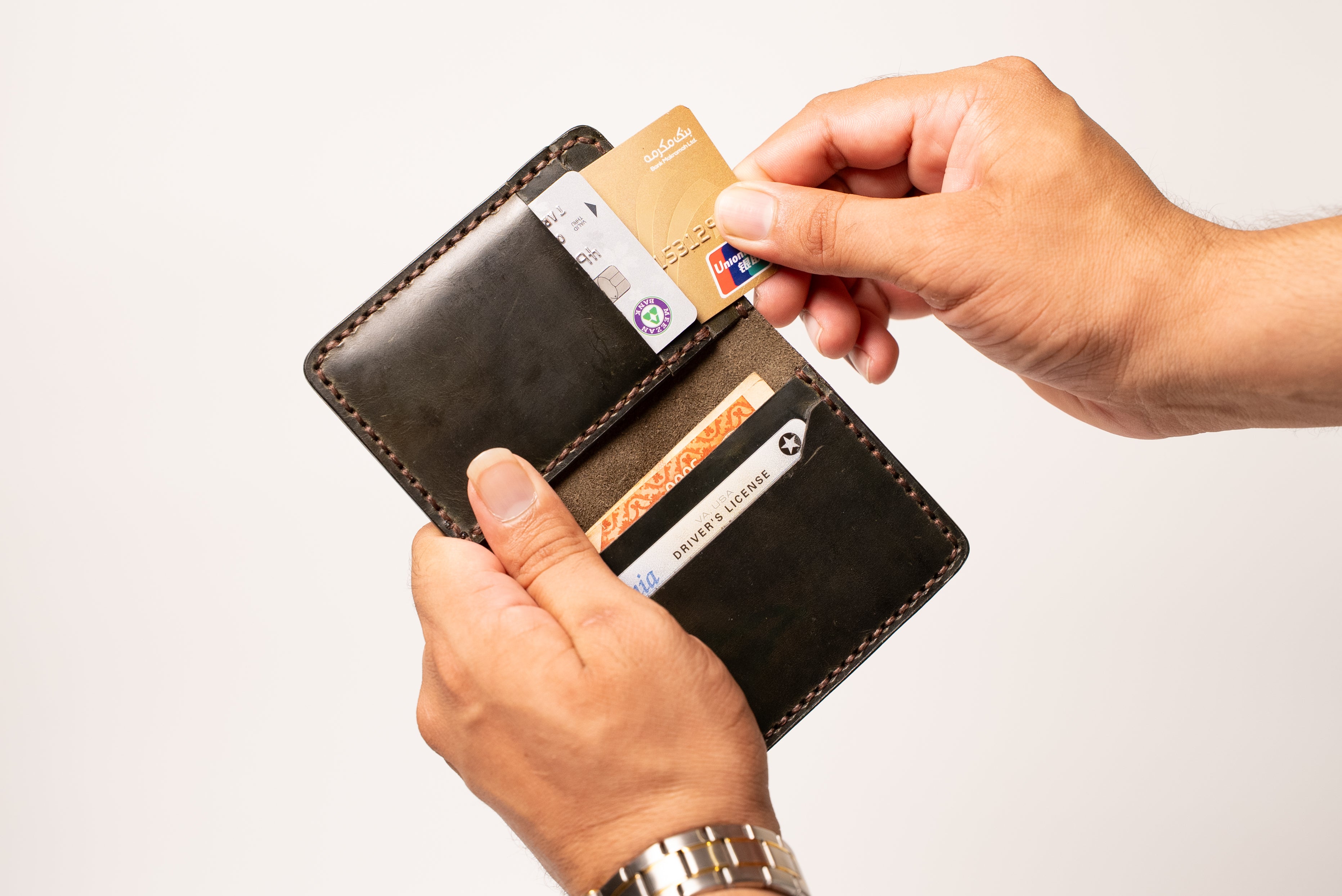 Leather Card Holder - Green.