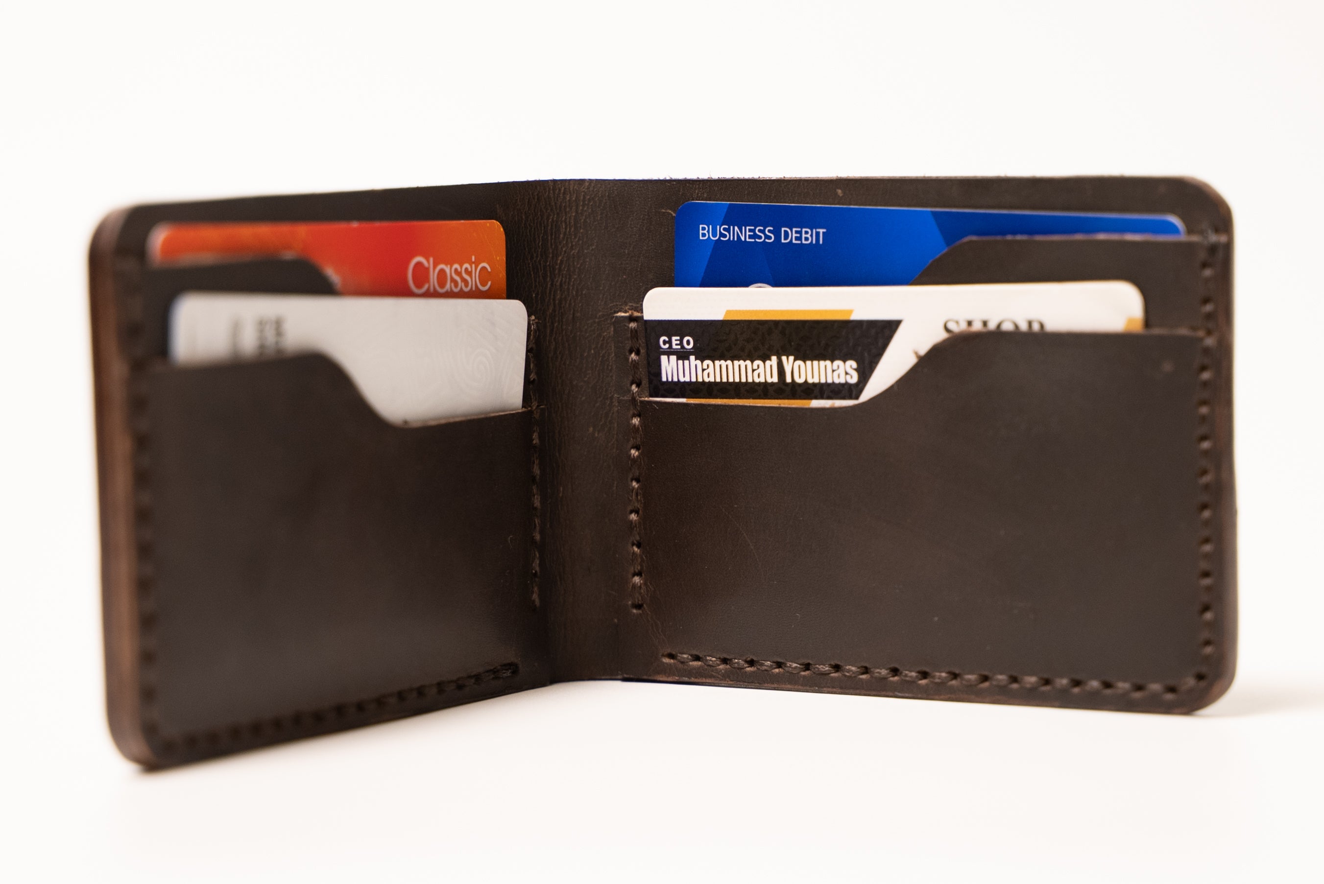 ROYAL Leather Brown Wallet – Slim Front Pocket RFID Minimalist.