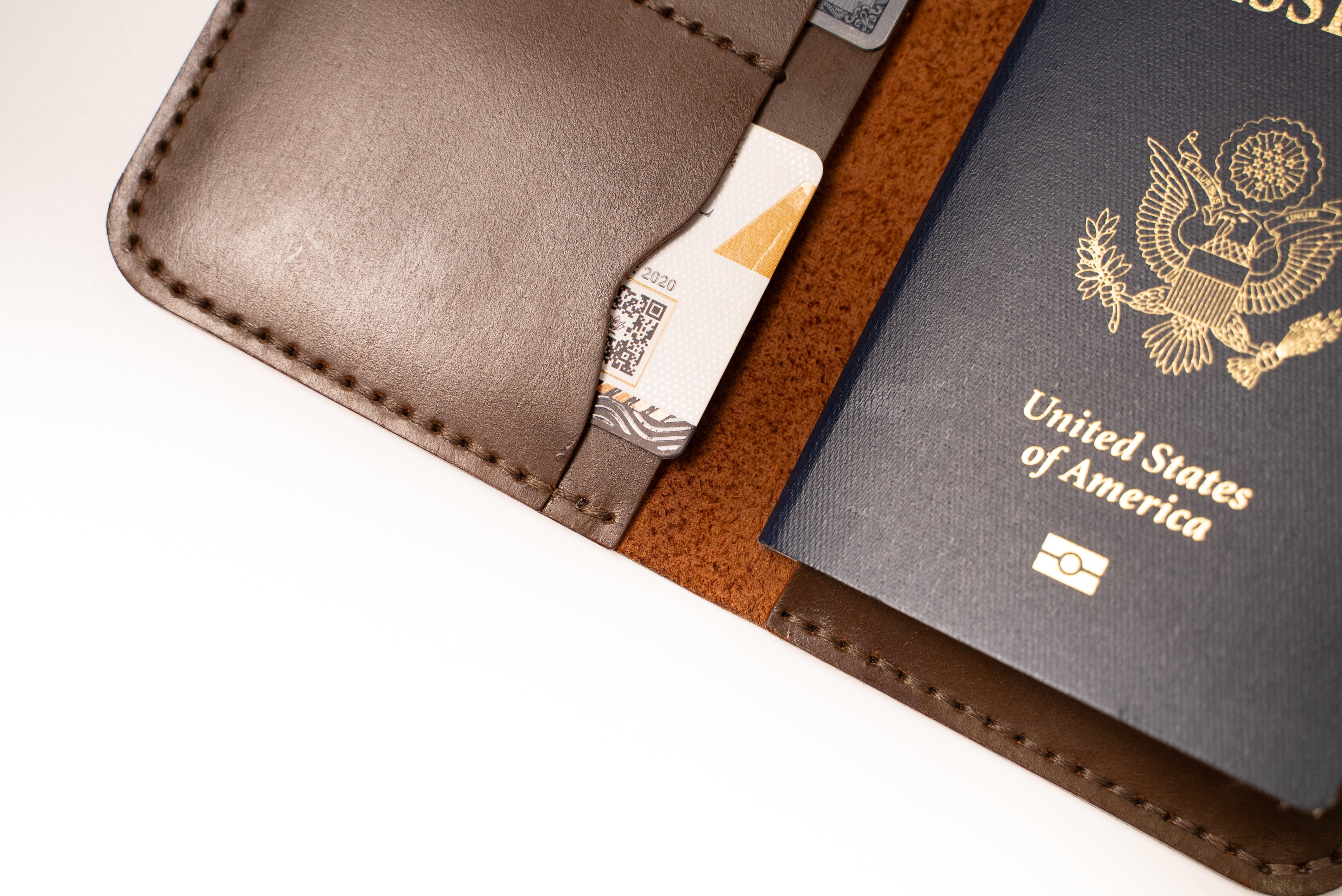 ROYAL Leather Passport Cover Brown.