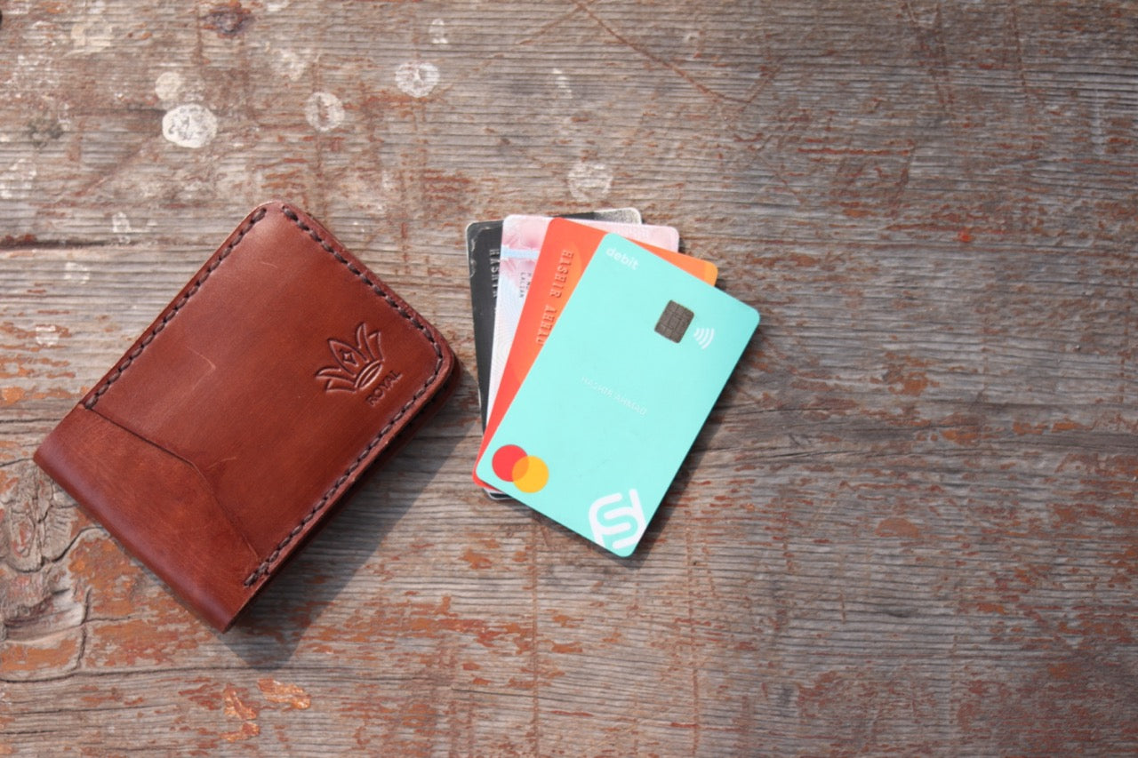 ROYAL Leather Wallet Front Pocket- Tan - ROYAL