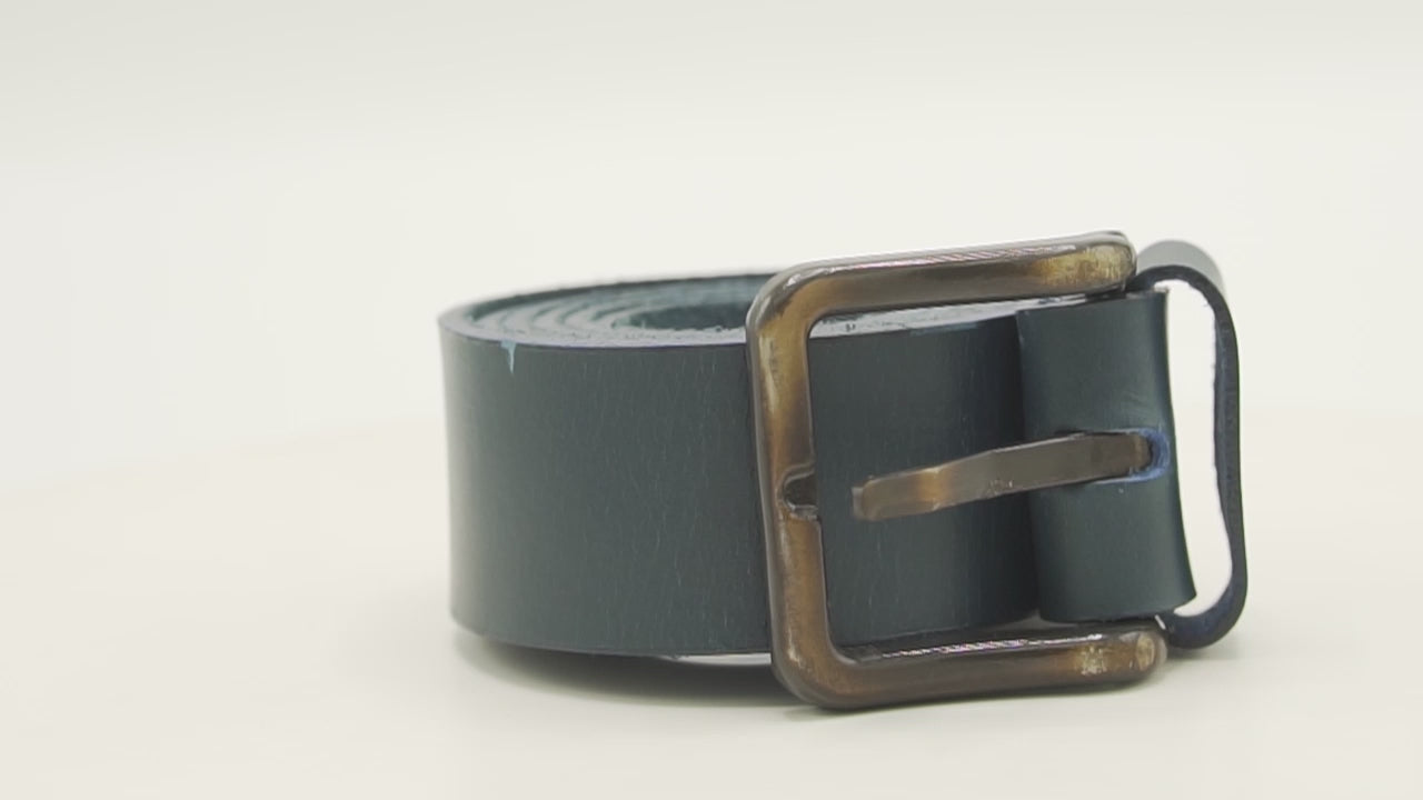 Hand Crafted Leather Blue Belt