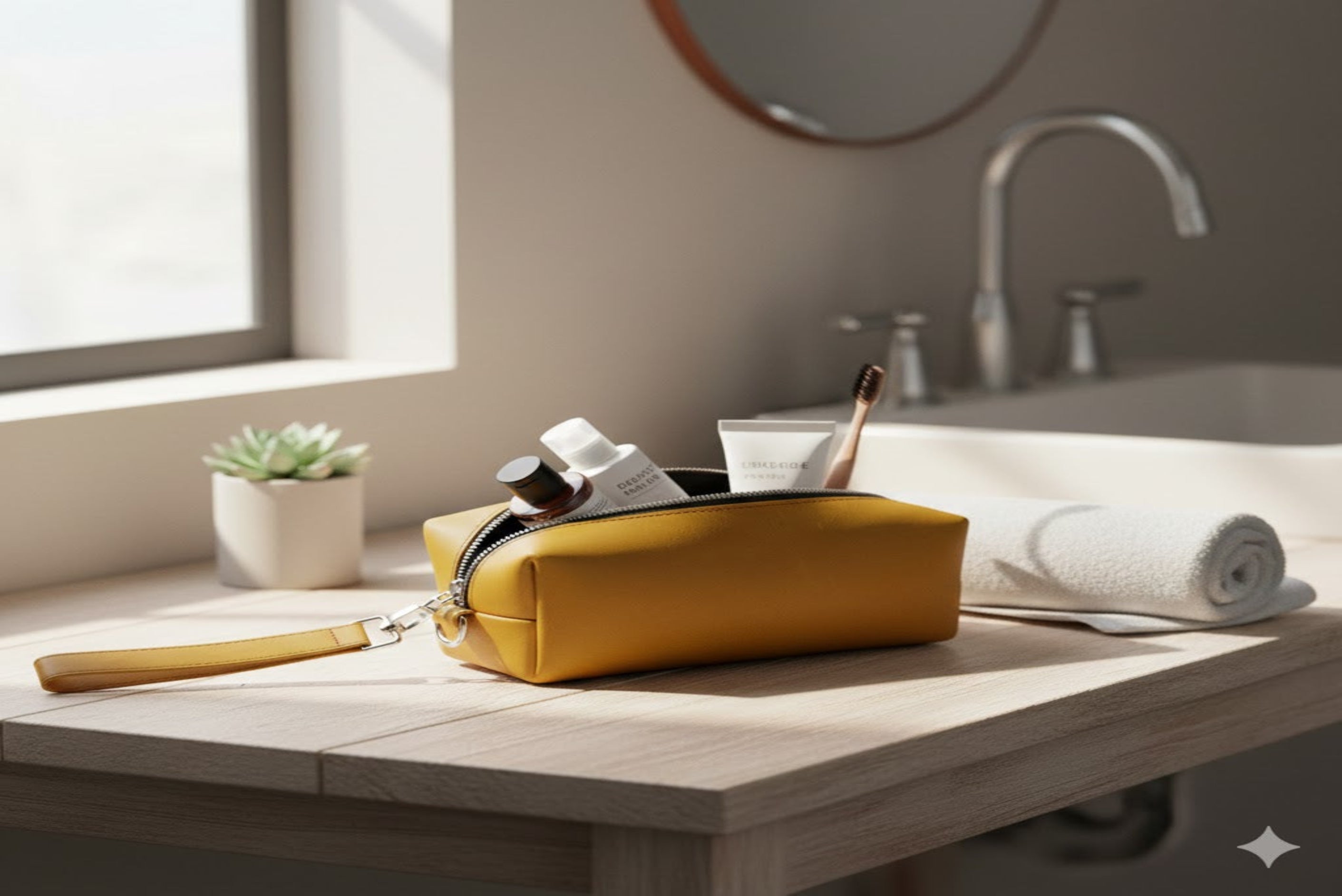 ROYAL Leather Toiletry Bag - Bronze.