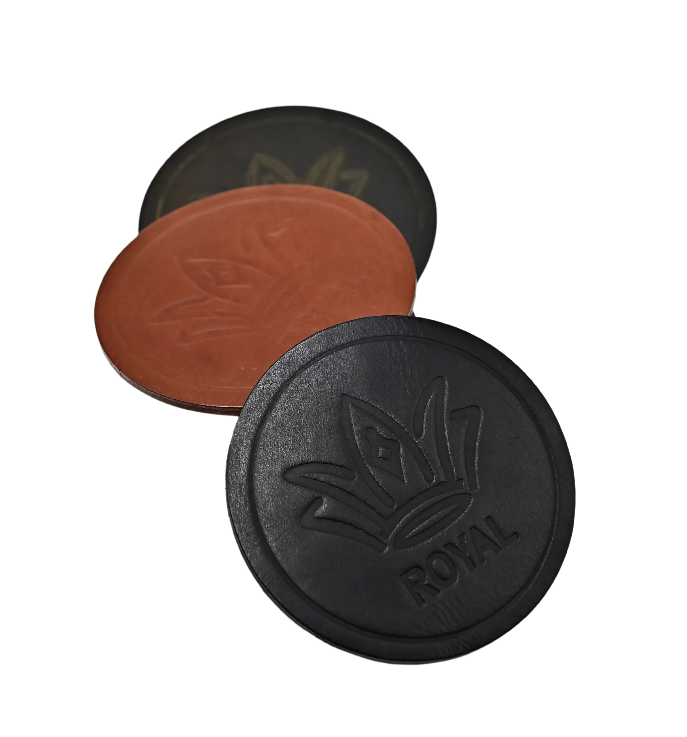 Leather Table Coasters Pack Of 3