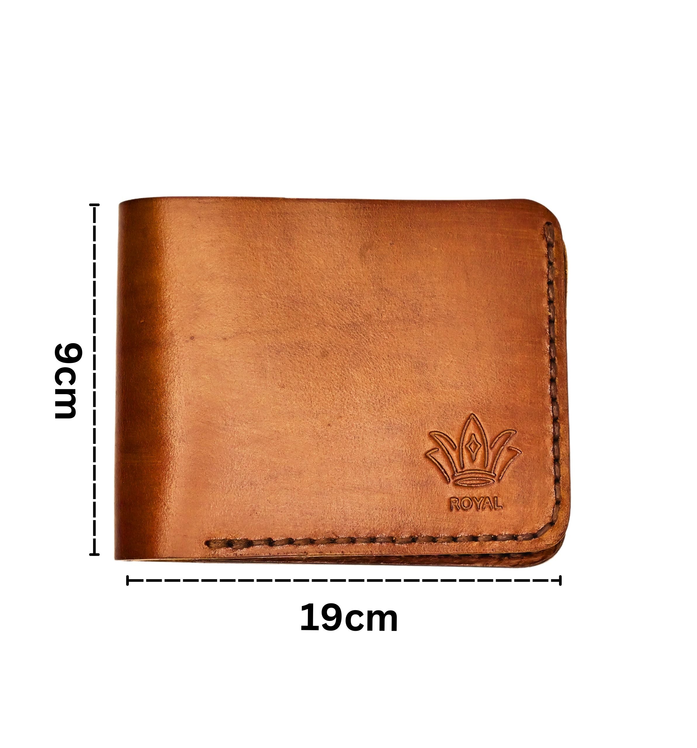 Leather tan wallet three pocket