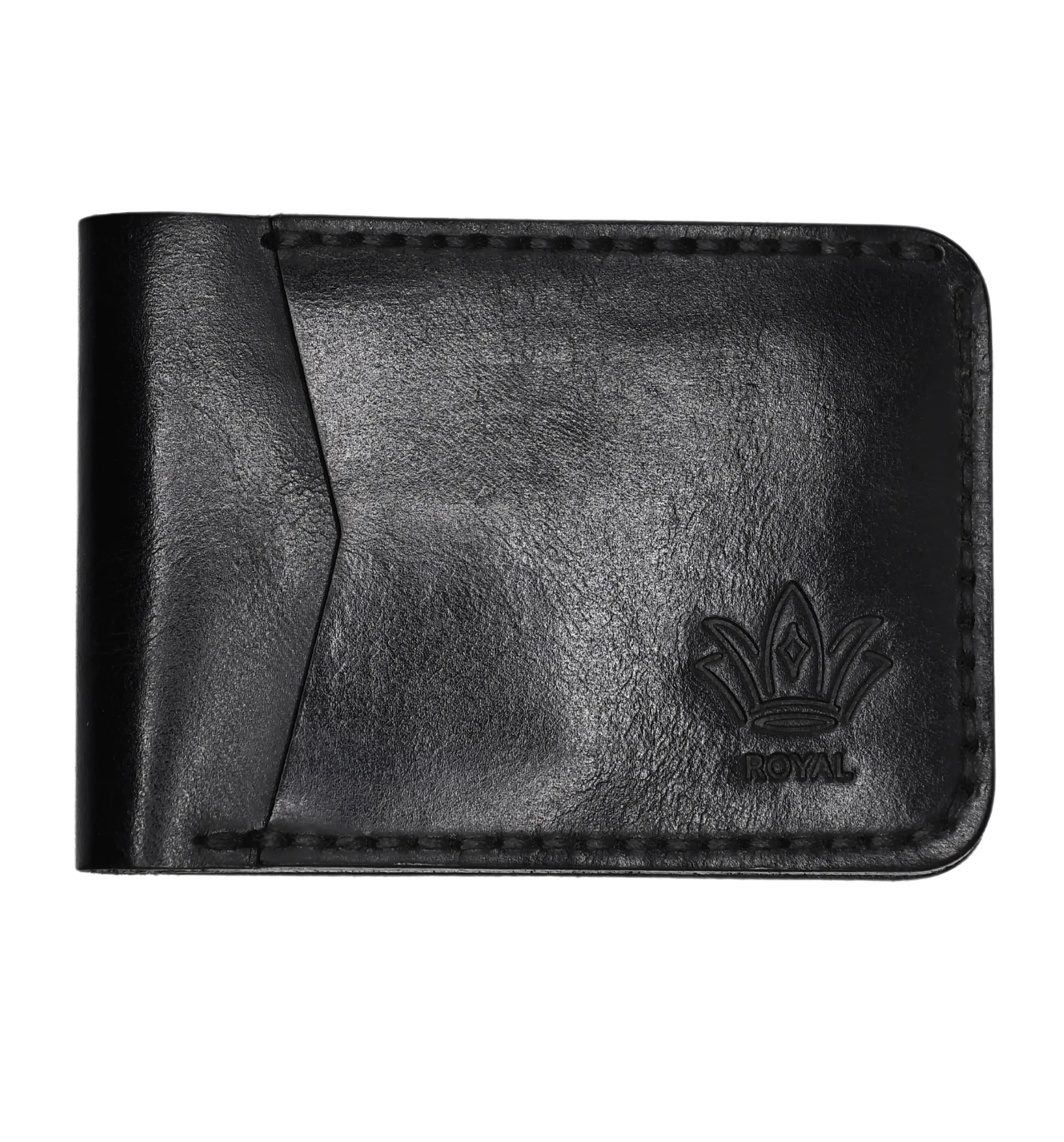 Leather black Wallet Front Pocket