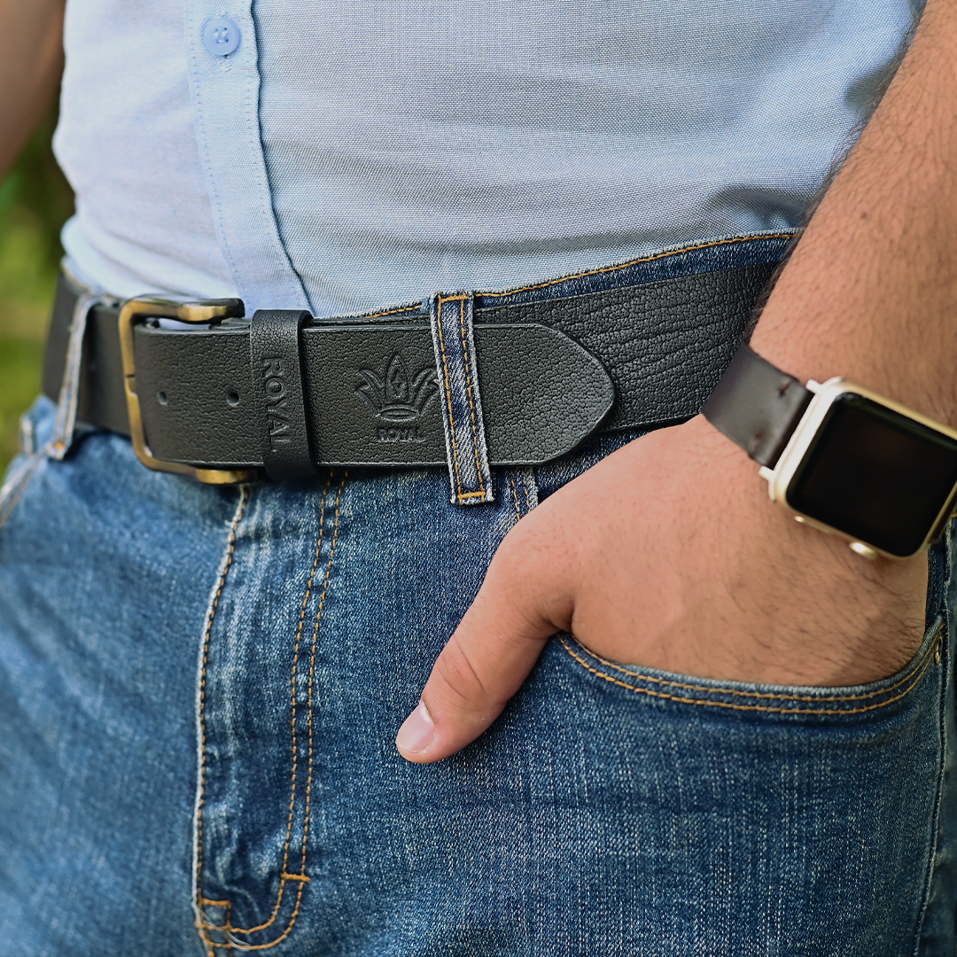 Hand Crafted Leather Black Belt