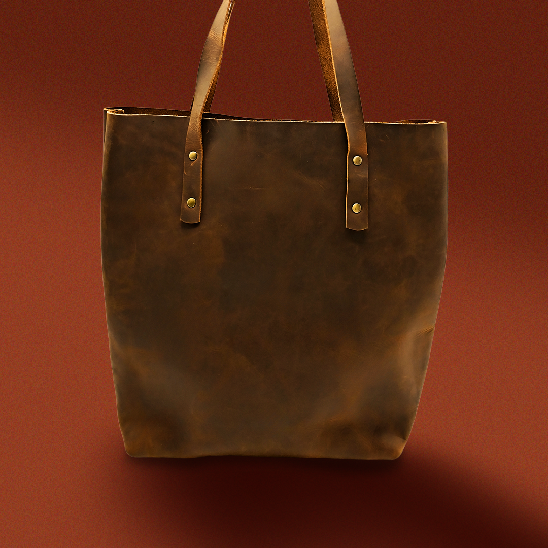 Hand Crafted Leather Ladies Tote Bag