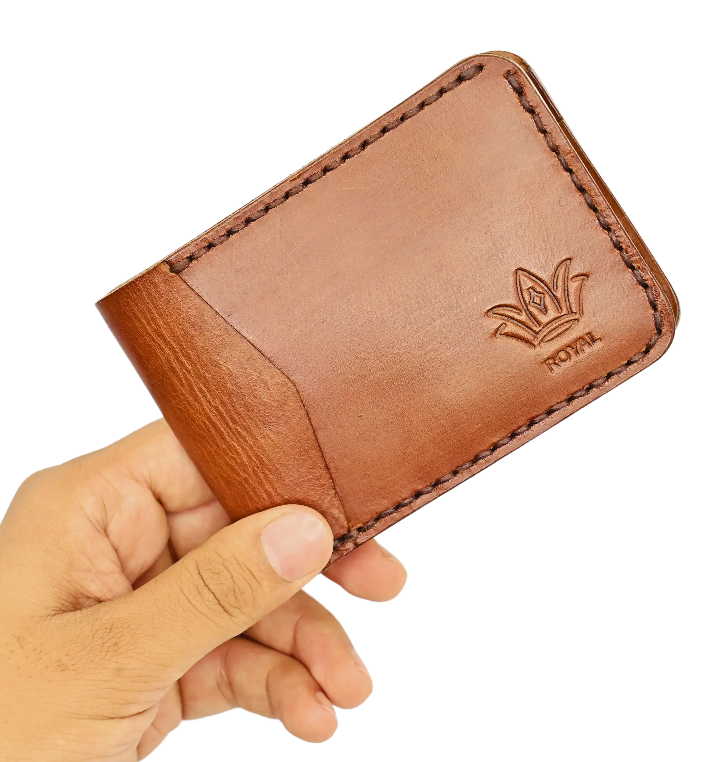 Leather tan Wallet Front Pocket