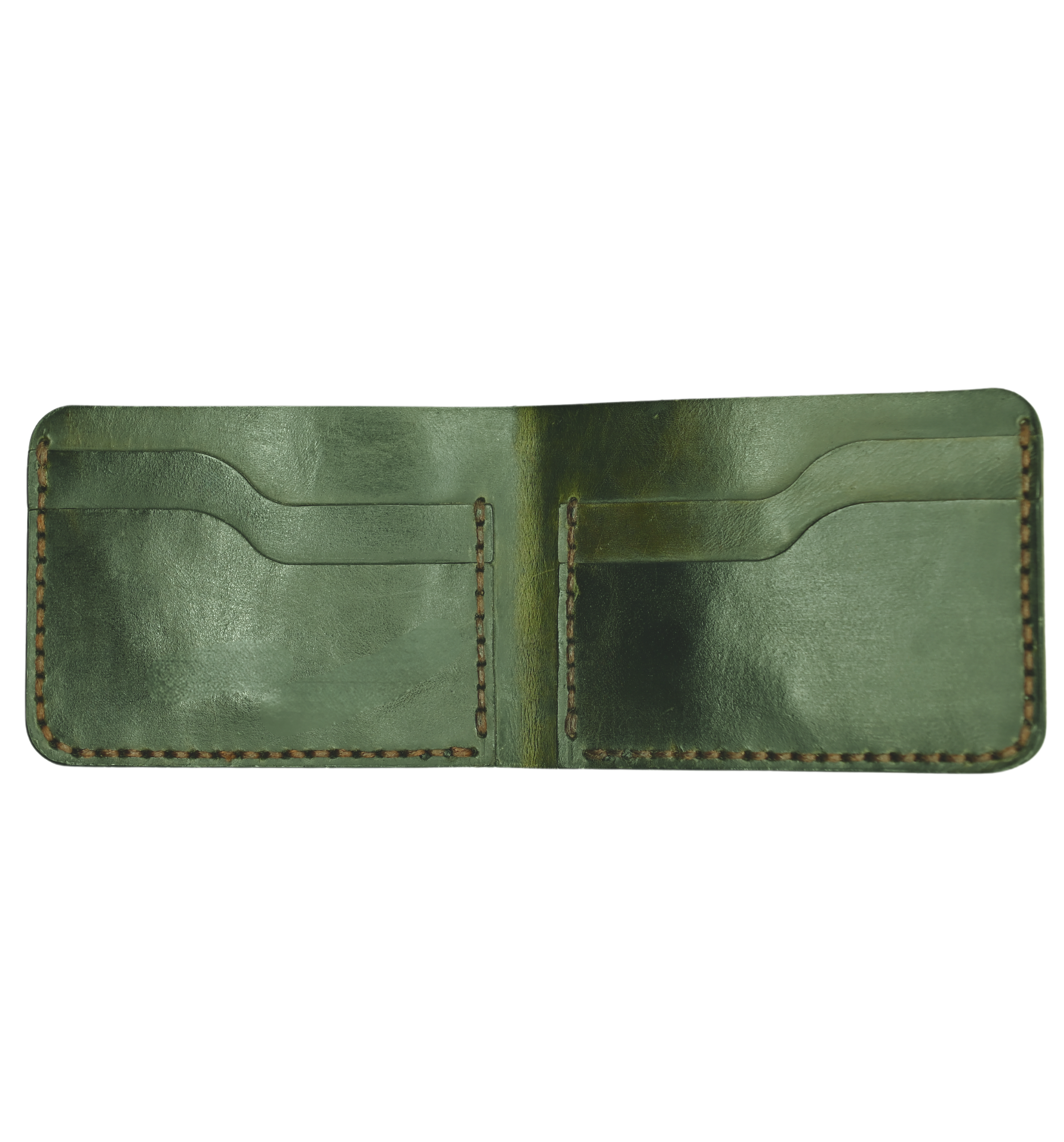 Leather green Wallet Front Pocket