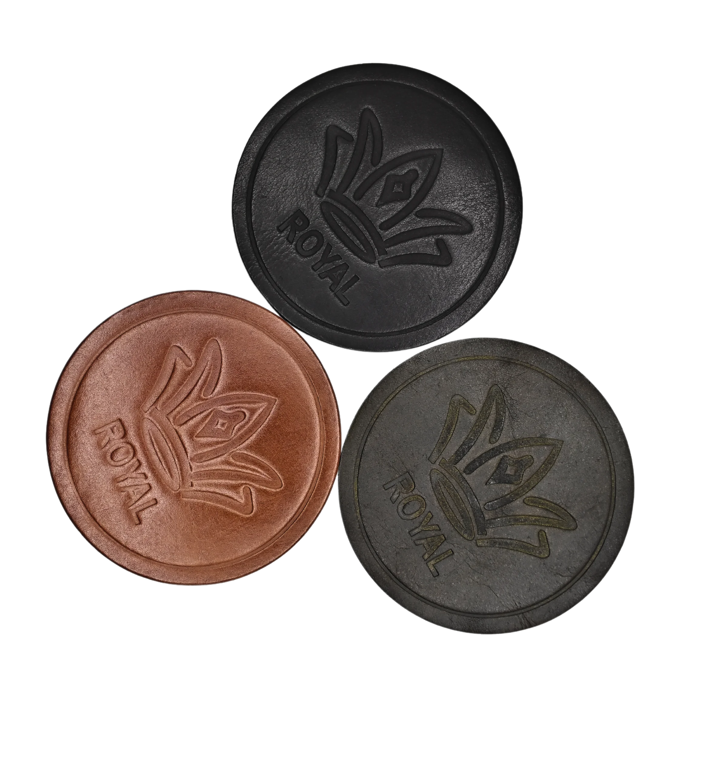 Leather Table Coasters Pack Of 3