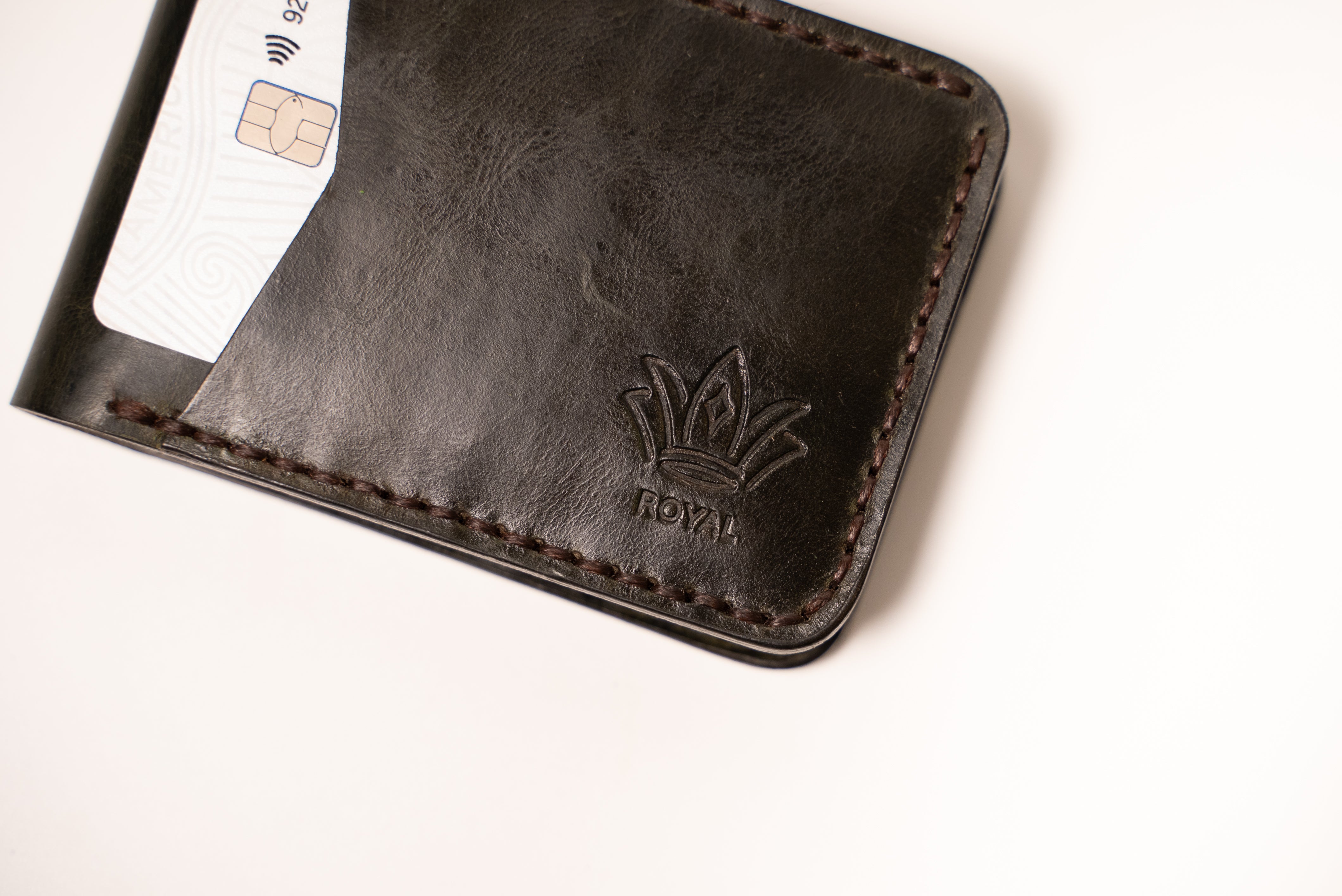 ROYAL Leather Wallet Front Pocket- Green.