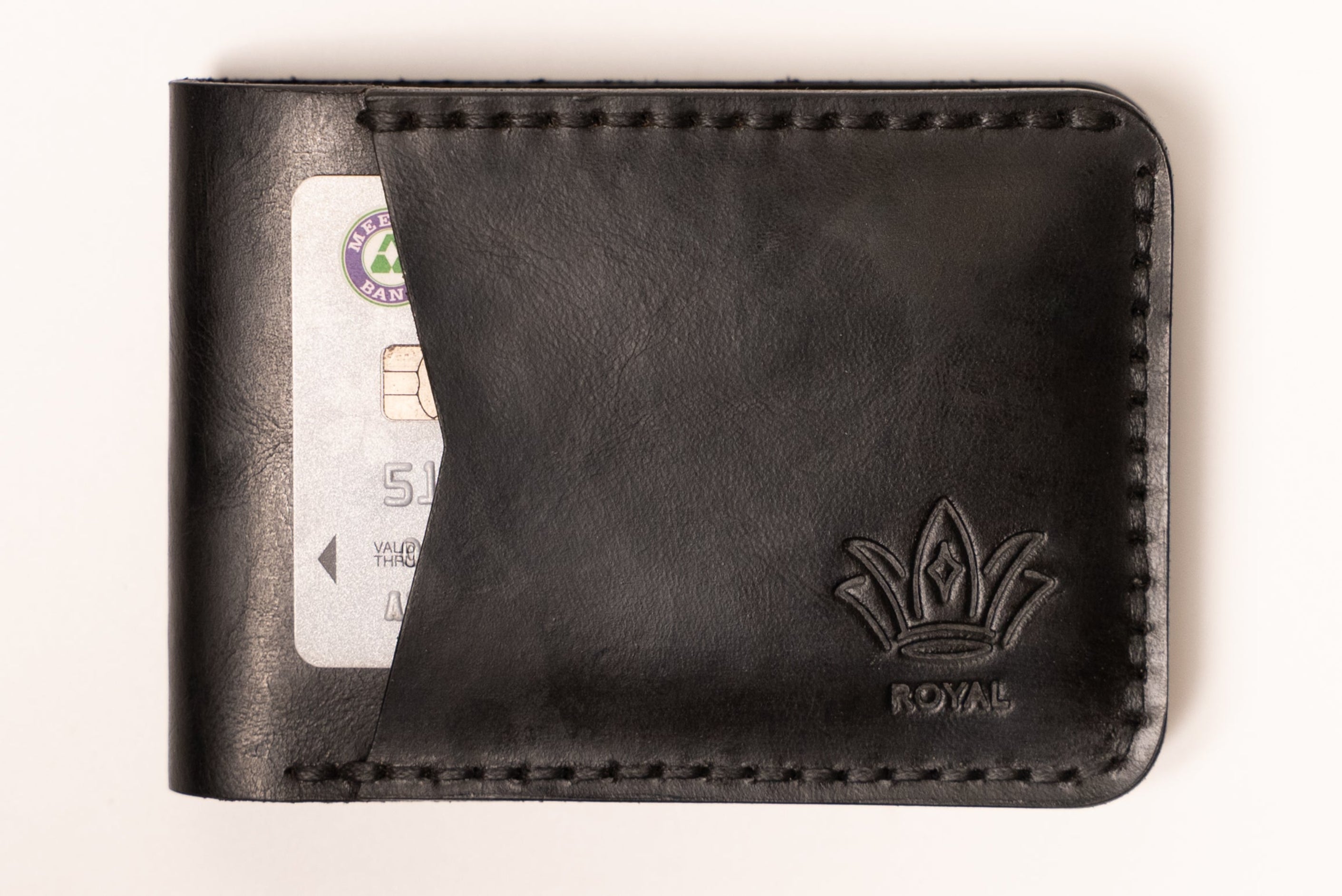 ROYAL Leather Wallet Front Pocket- Black.