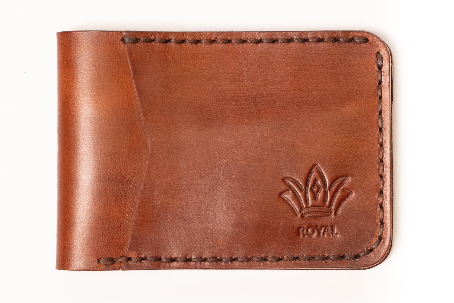 ROYAL Leather Wallet Front Pocket- Brown.