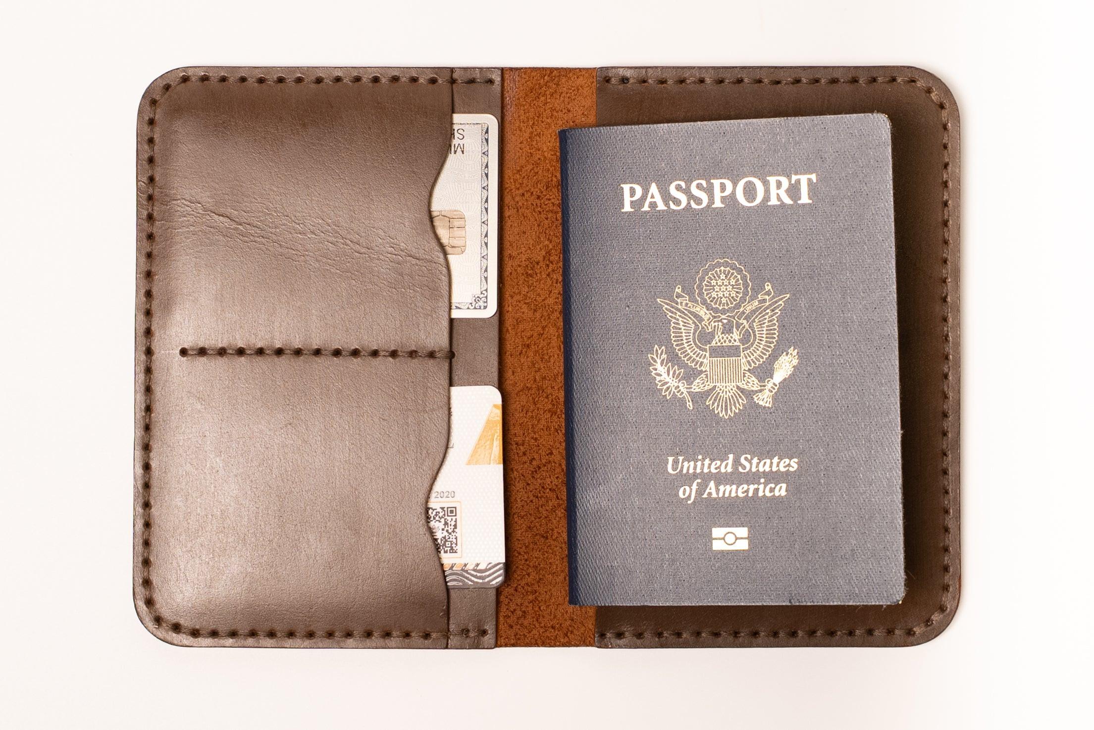 ROYAL Leather Passport Cover Brown.
