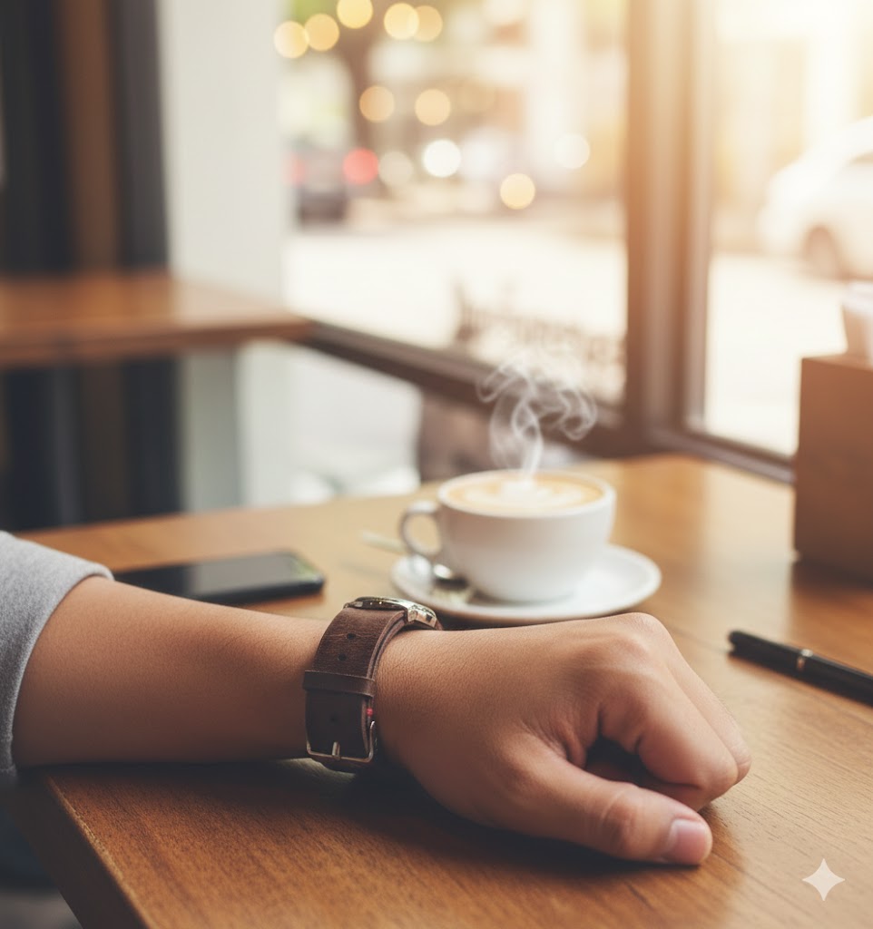 ROYAL Leather Watch Strap – Red Thread Detail.