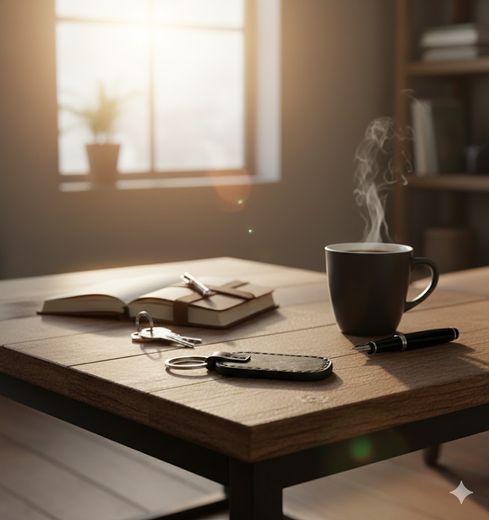 ROYAL Leather Key Chain- Black.