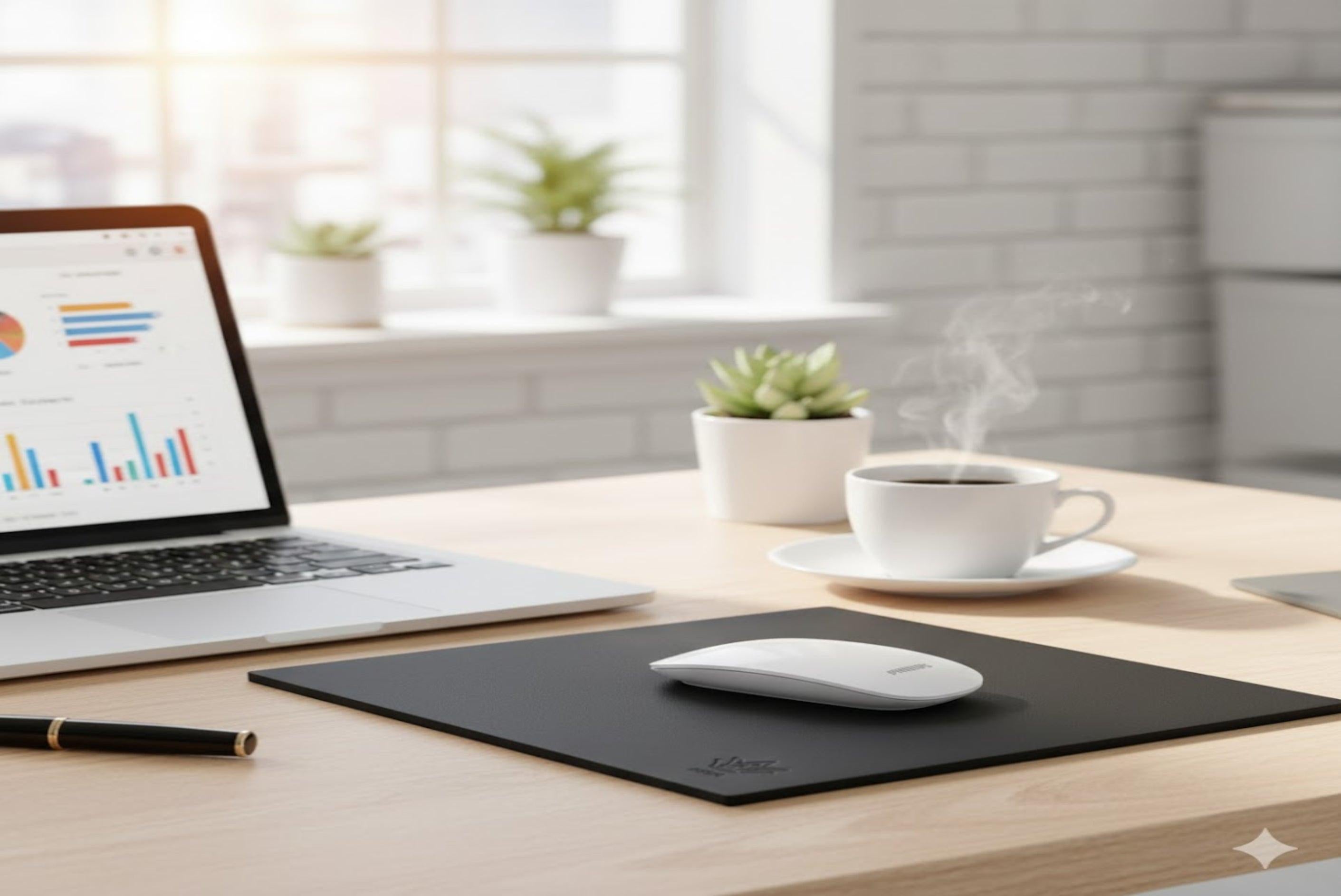 ROYAL Leather Mouse Pad - Black | Premium Desk Mat.