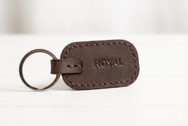 ROYAL Premium Leather Key Chain - Brown.
