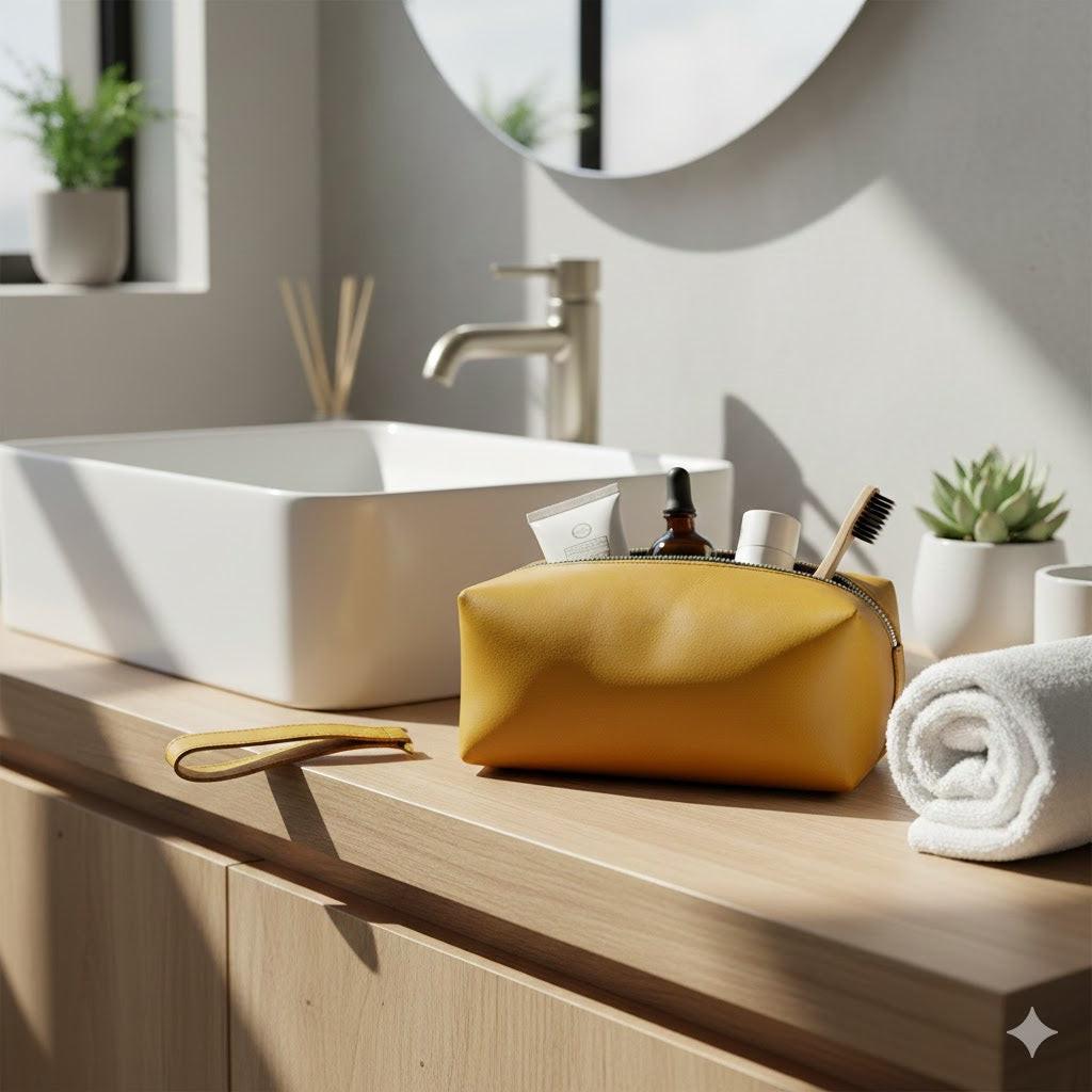 ROYAL Leather Toiletry Bag - Bronze.